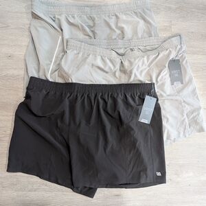 Lot Of 3 Men's VRST Black and Gray Running Shorts Size XXL NWT